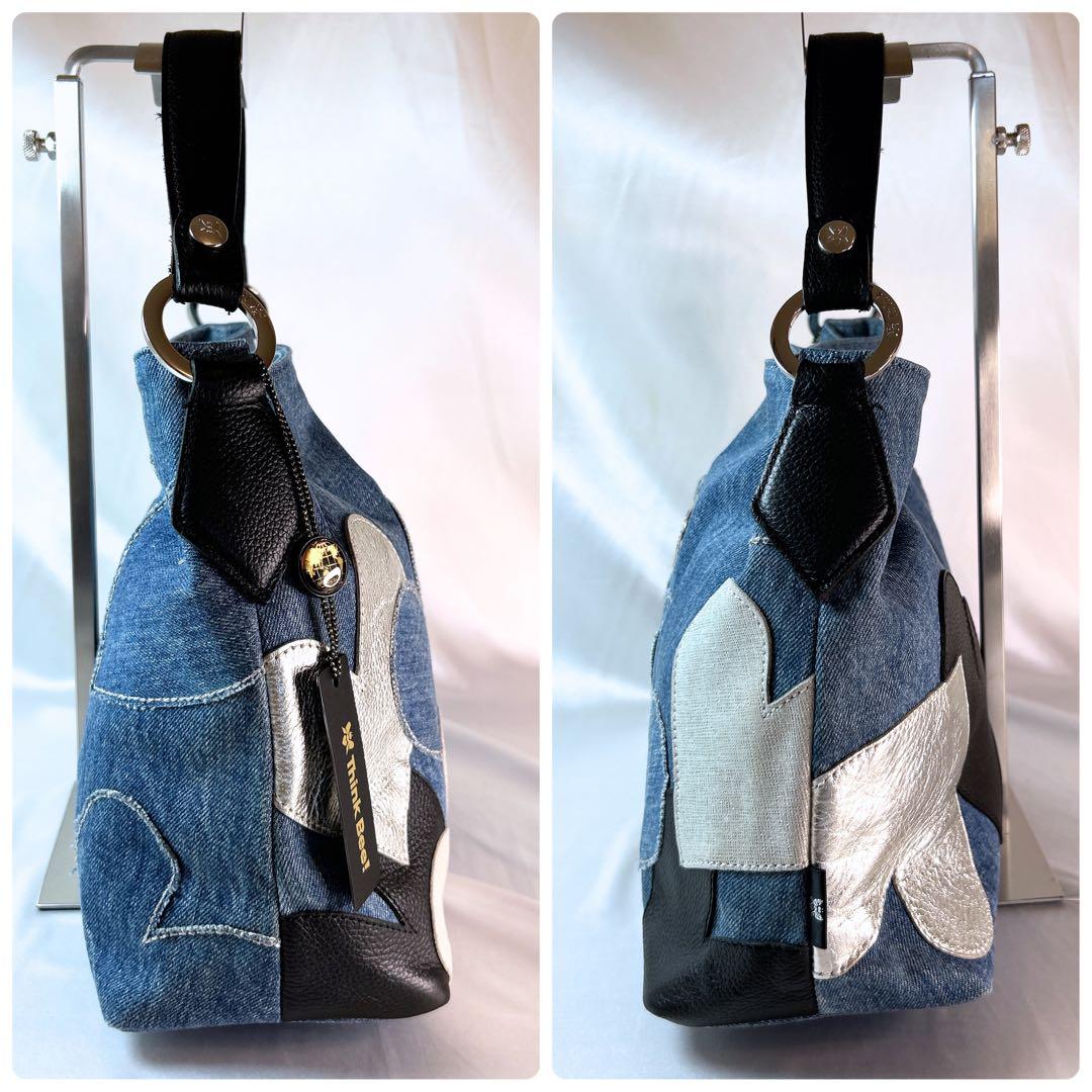美品 シンクビー ワンショルダーバッグ スプマンテブルー デニム ハート