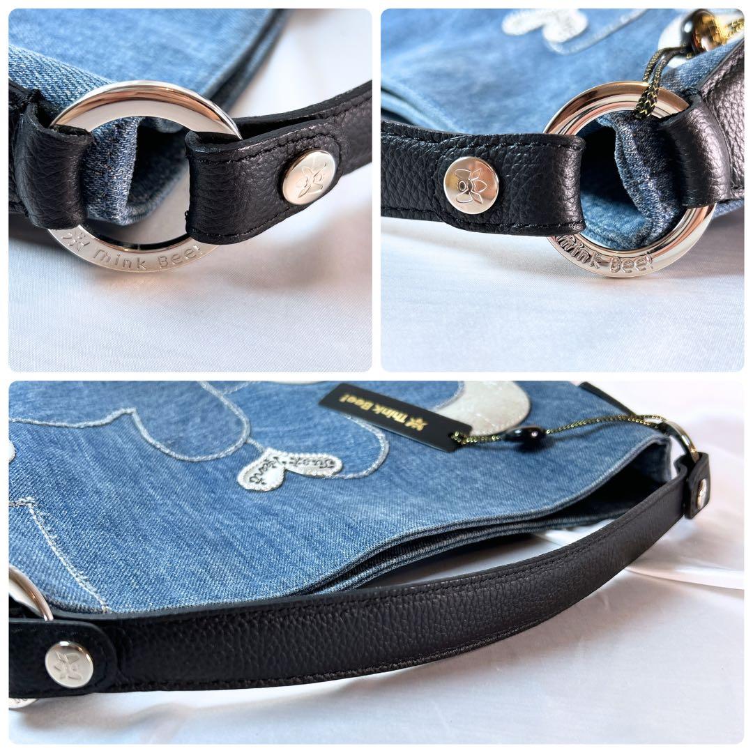 美品 シンクビー ワンショルダーバッグ スプマンテブルー デニム ハート