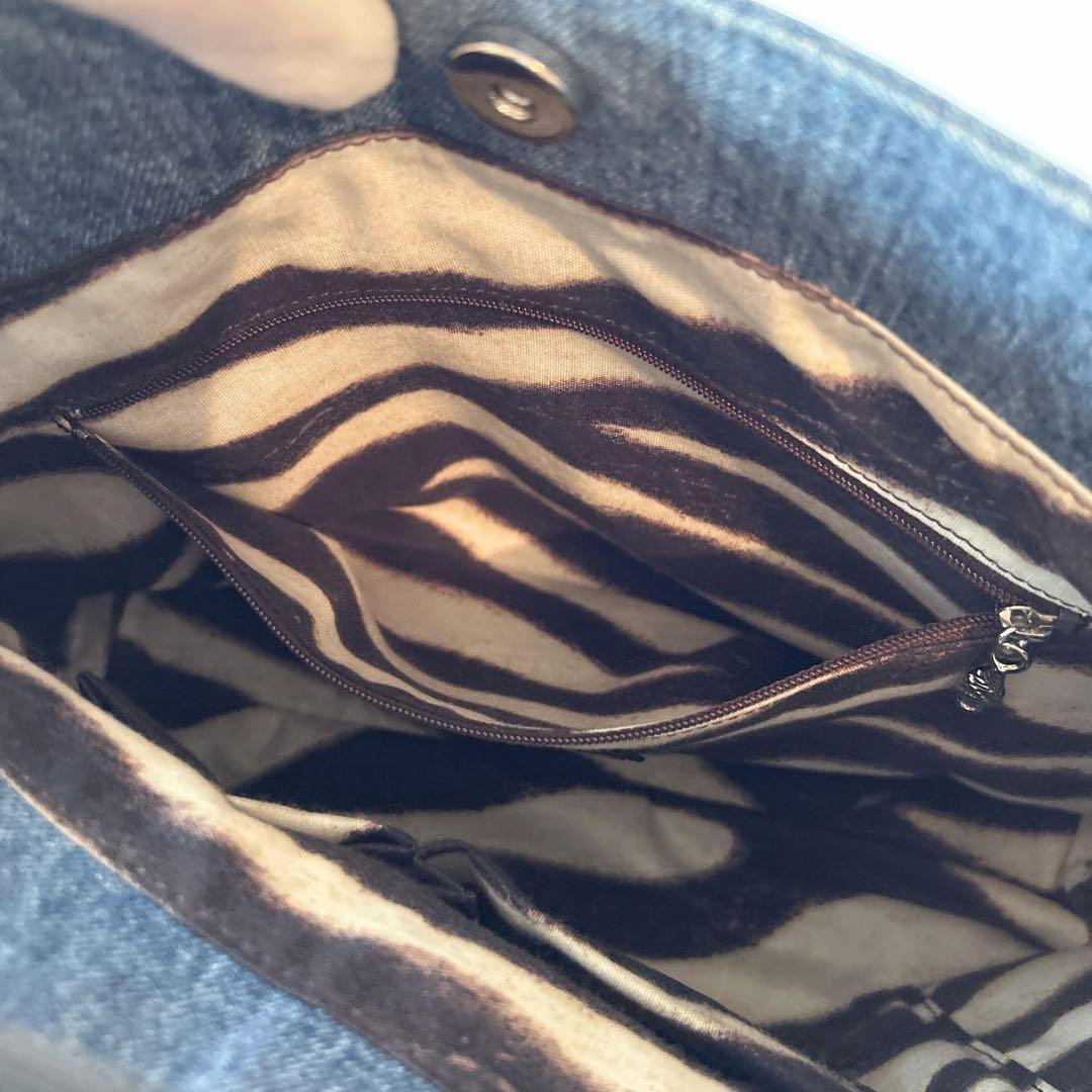 美品 シンクビー ワンショルダーバッグ スプマンテブルー デニム ハート