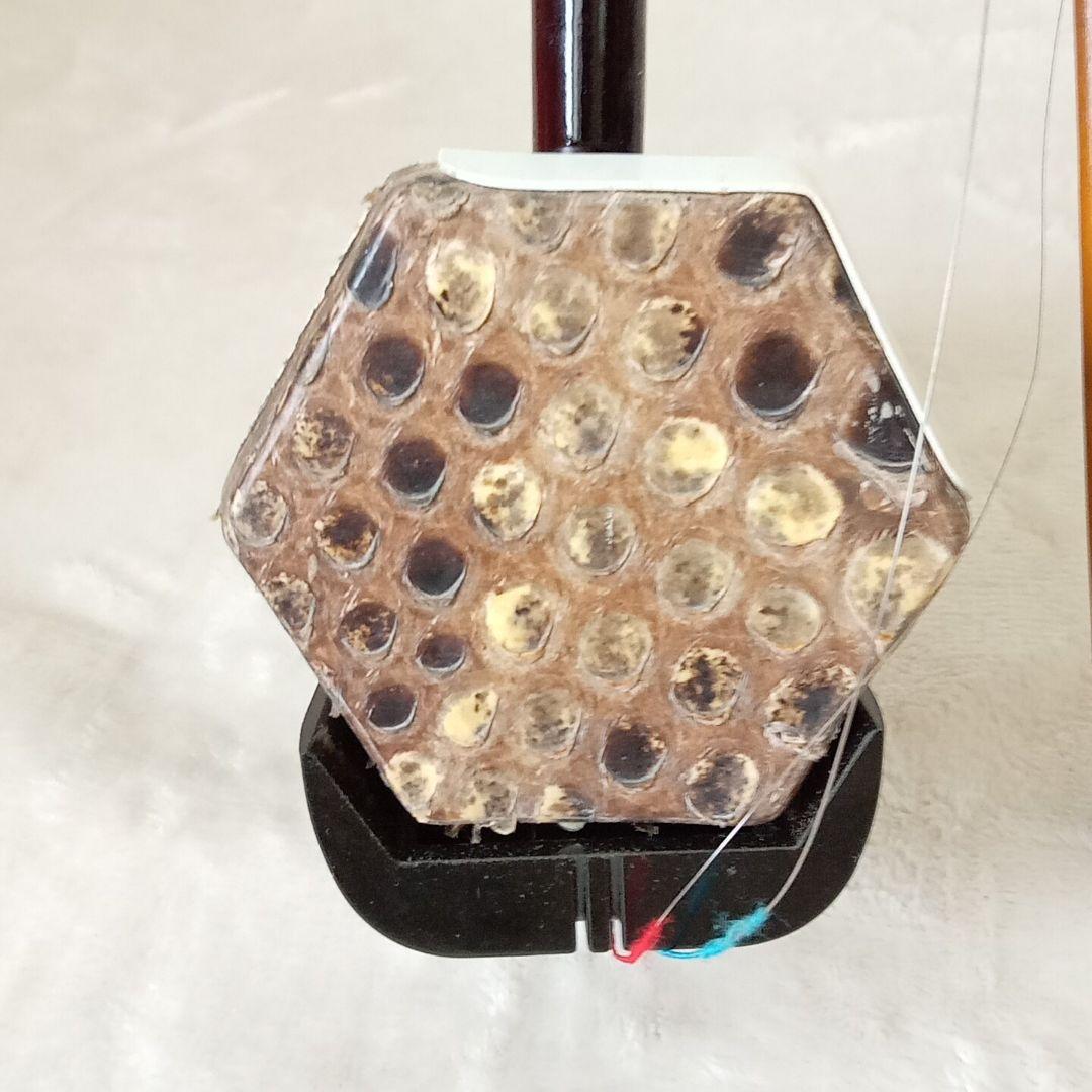 【美品】二胡&弓 楽器 中国上海 タグ付 本皮