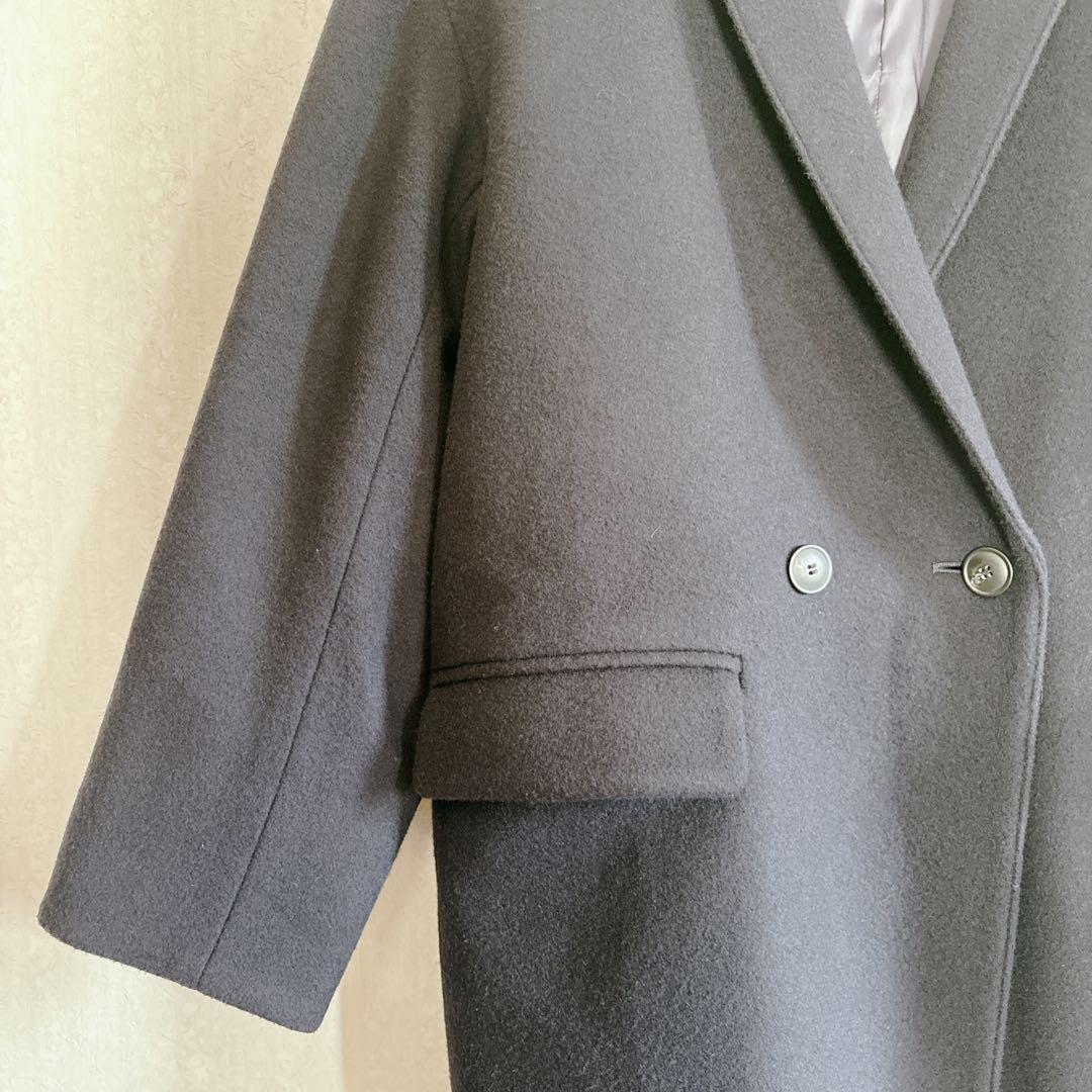 美品♦︎北欧暮らしの道具店 3WAYアレンジ襟のかろやかチェスターコート ネイビー