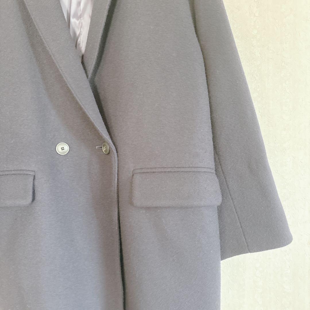 美品♦︎北欧暮らしの道具店 3WAYアレンジ襟のかろやかチェスターコート ネイビー