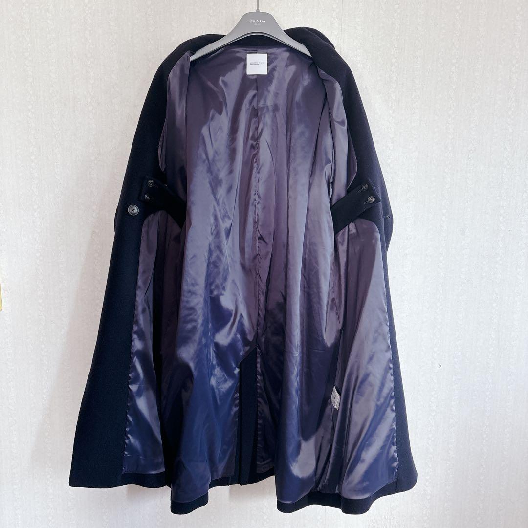 美品♦︎北欧暮らしの道具店 3WAYアレンジ襟のかろやかチェスターコート ネイビー