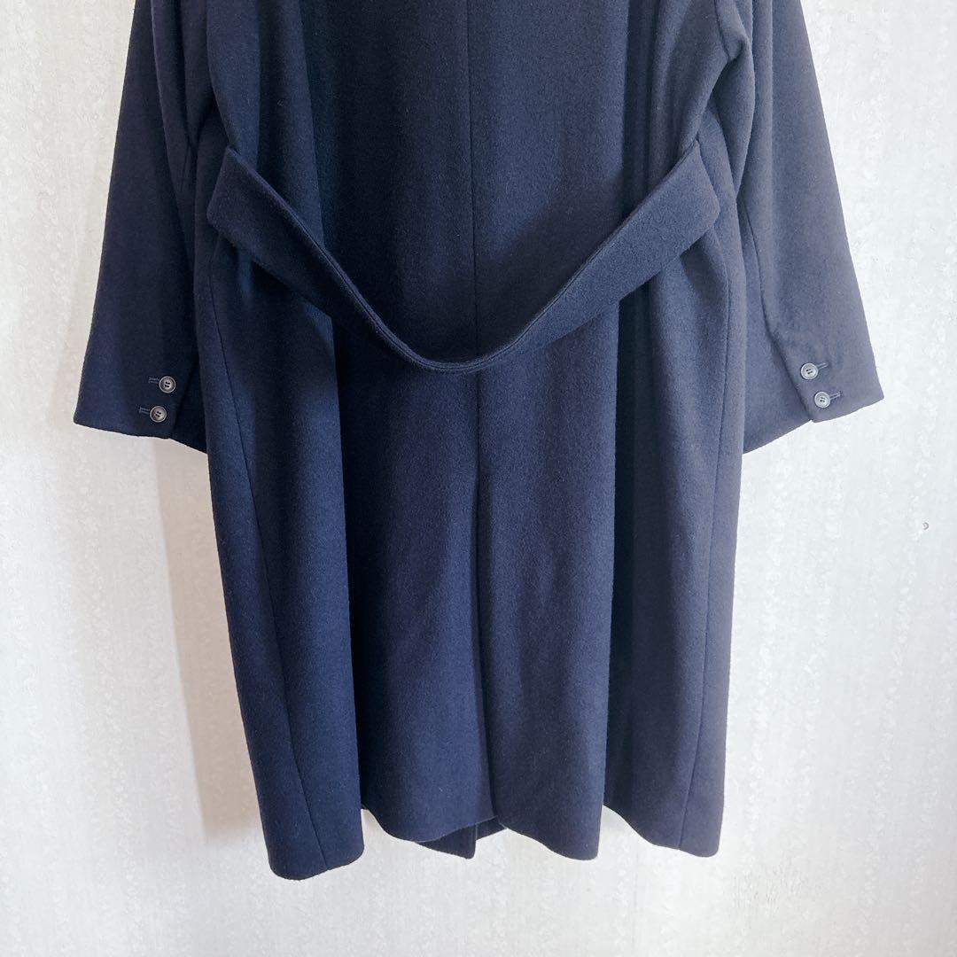 美品♦︎北欧暮らしの道具店 3WAYアレンジ襟のかろやかチェスターコート ネイビー