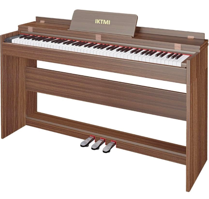 304 電子ピアノ 88鍵盤 ハンマーアクション 木製 ピアノ 3本ペダル付き