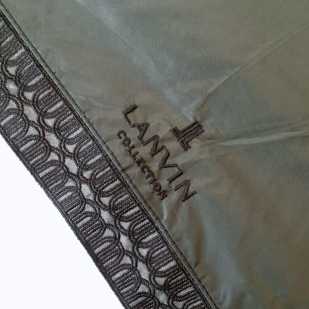 新品★ランバンコレクション★レース晴雨兼用2段折りたたみ日傘★ブラック黒