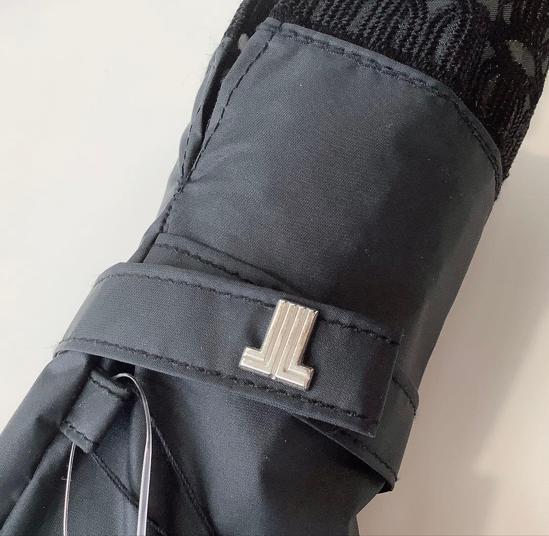 新品★ランバンコレクション★レース晴雨兼用2段折りたたみ日傘★ブラック黒