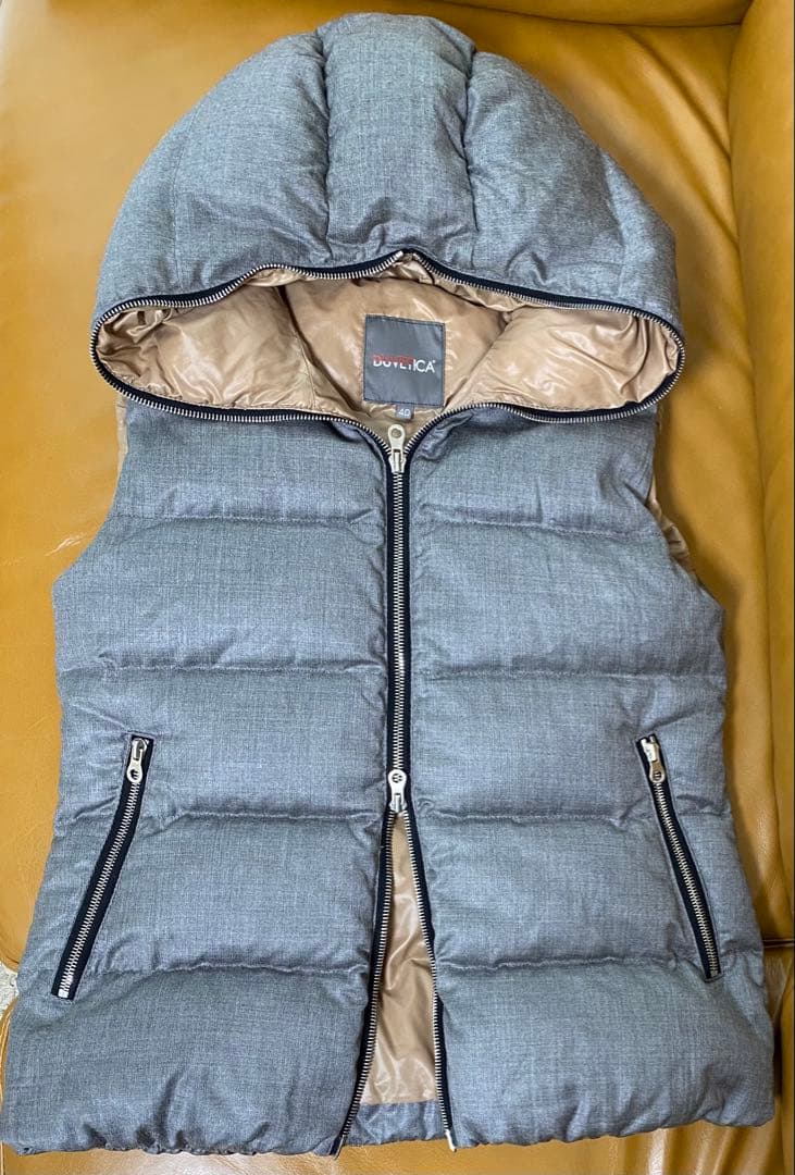 DUVETICA デュベティカ　ダウンベスト　カシミヤ混　グレー　40