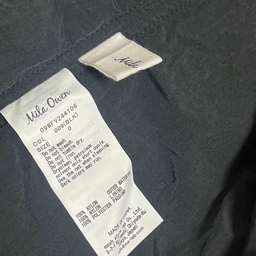 Mila Owen ミラオーウェン　パデッドベスト　中綿入り ブラック　ジレ