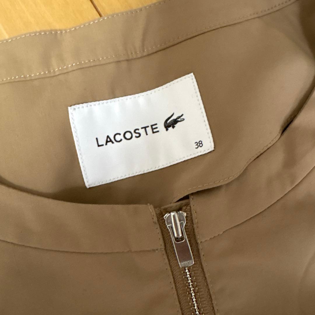 LACOSTE ラコステ　ノーカラージャケット 38 ベージュ