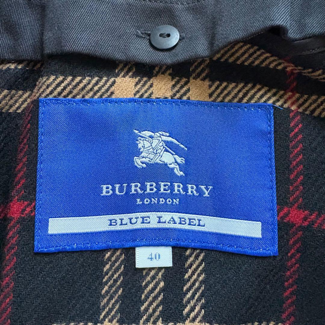 バーバリーブルーレーベル　トレンチコート　ノバチェック　ライナー　黒　L