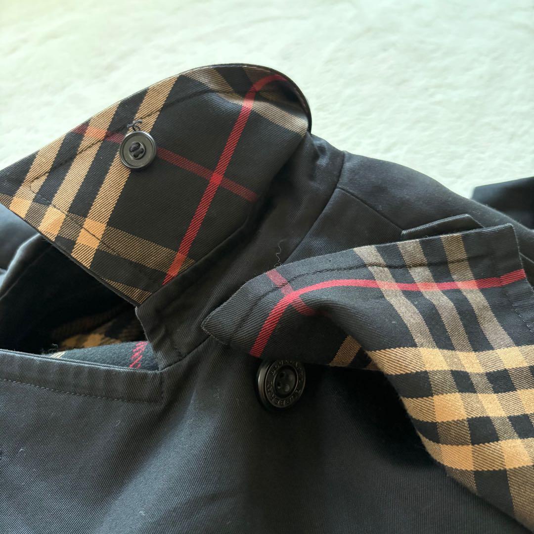 バーバリーブルーレーベル　トレンチコート　ノバチェック　ライナー　黒　L