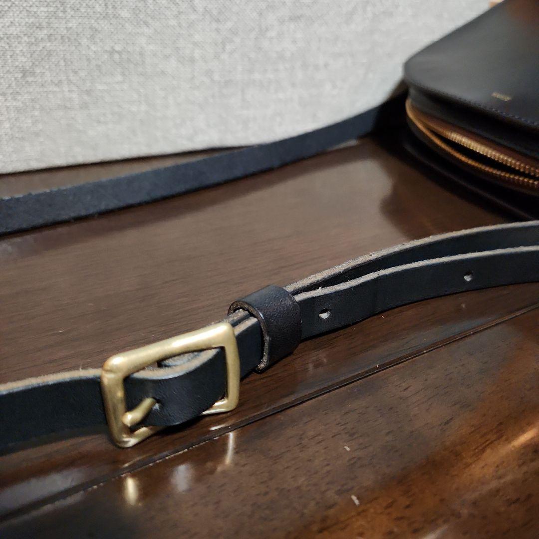 LONA ロナ ネイビー ハーフムーン ショルダーバッグ 本革 牛革