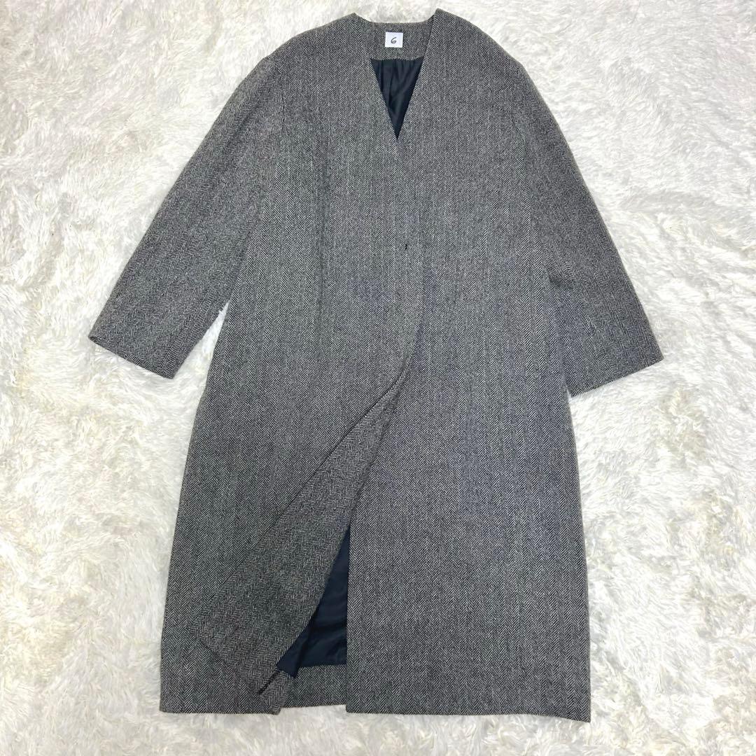 完売品　美品　6 beauty&youth ヘリンボーン　ノーカラーコート