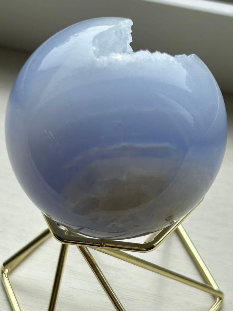 店舗移転10%off SALE ブルーレースアゲートスフィア笑口　天然石