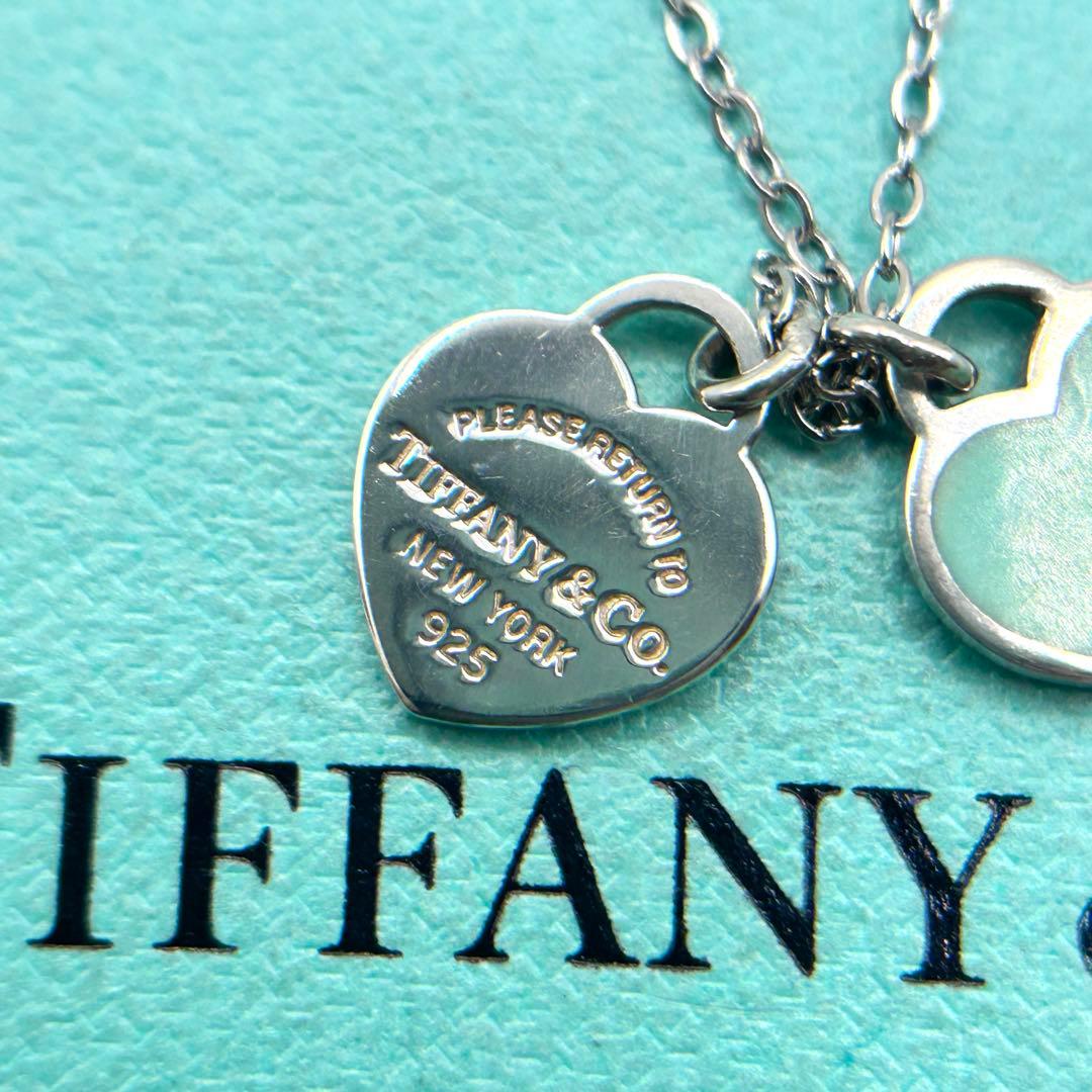 美品　ティファニー　リターントゥ　ダブルハート　ブルー　ネックレス　社外チェーン