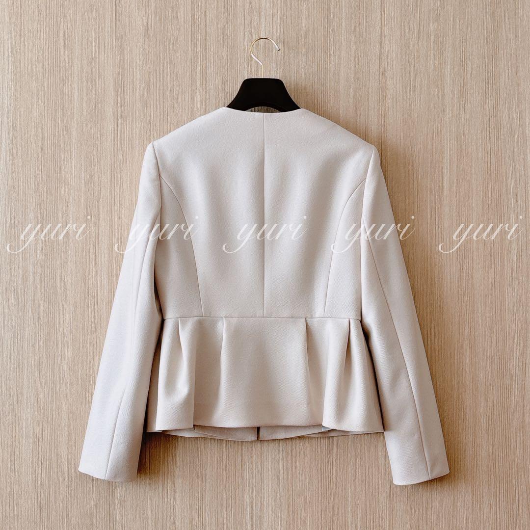 【1058】アナイ　ウールツイルジャージペプラムジャケット　フォーマル　38