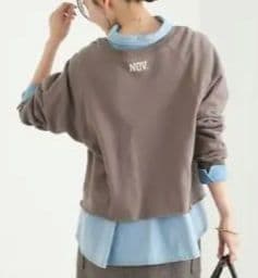 新品タグ付き　RIVE DROITE ワイドロゴカットオフスエット　モカ