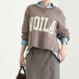 新品タグ付き　RIVE DROITE ワイドロゴカットオフスエット　モカ