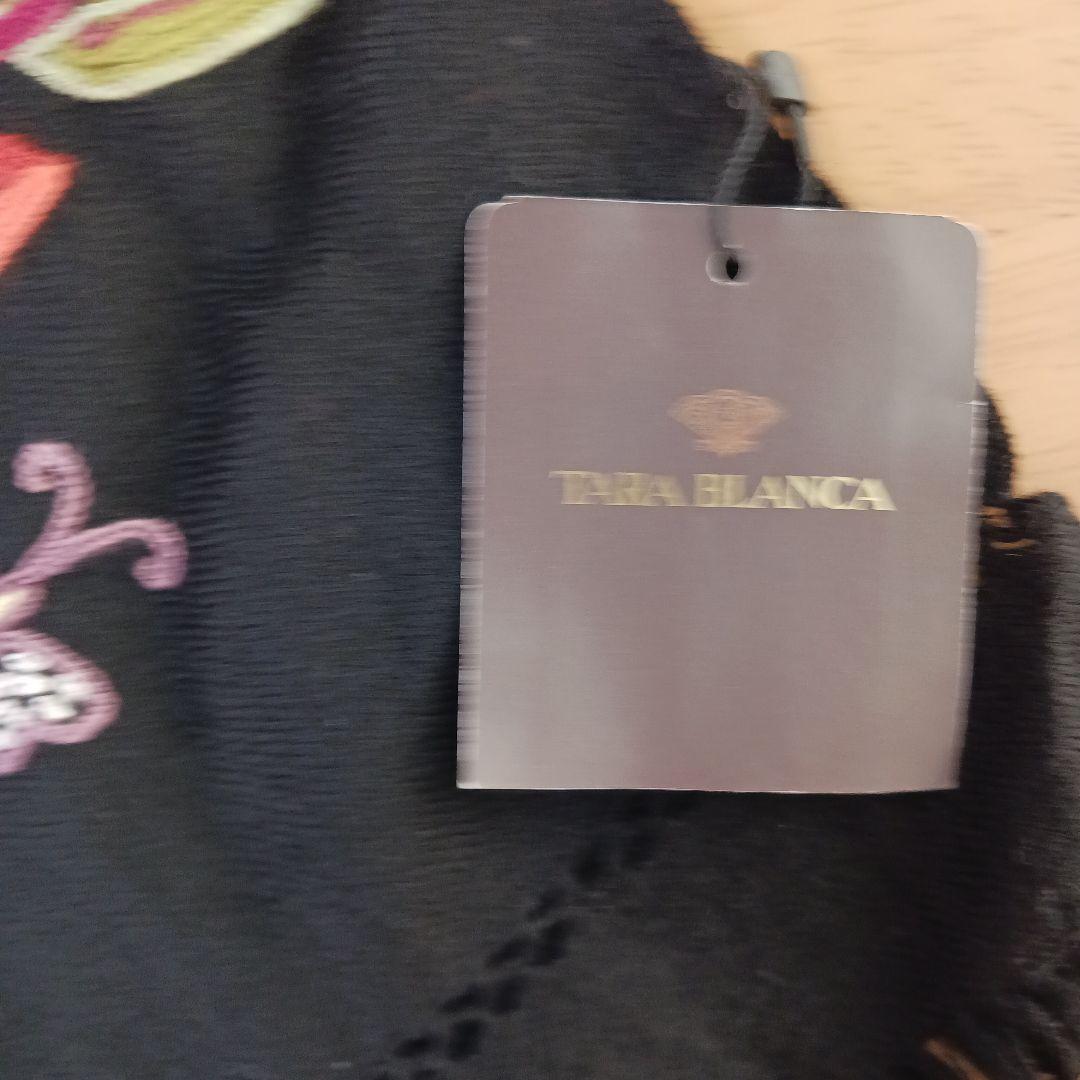 ターラ ブランカ TARA BLANCA ウール ストール 　総刺繍　花柄