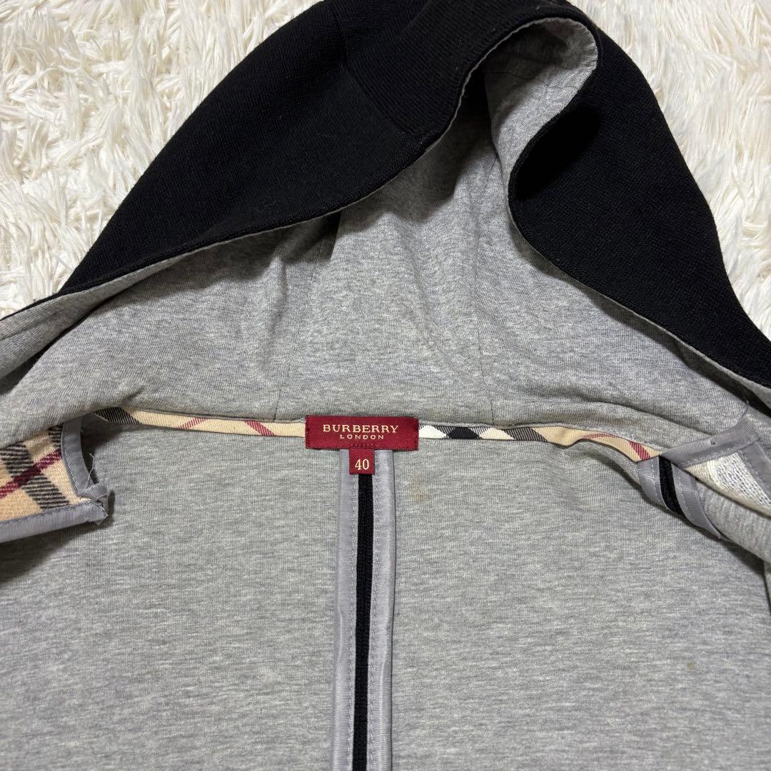 Burberry London ノバチェック 裏地 フード付 ロングコート 40