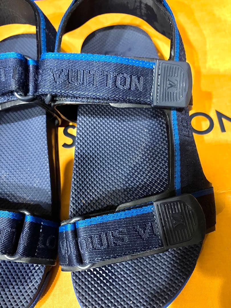 ルイヴィトン 2017年AmericasCupロゴ刺繍ベルクロスポーツサンダル