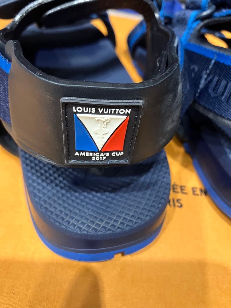 ルイヴィトン 2017年AmericasCupロゴ刺繍ベルクロスポーツサンダル