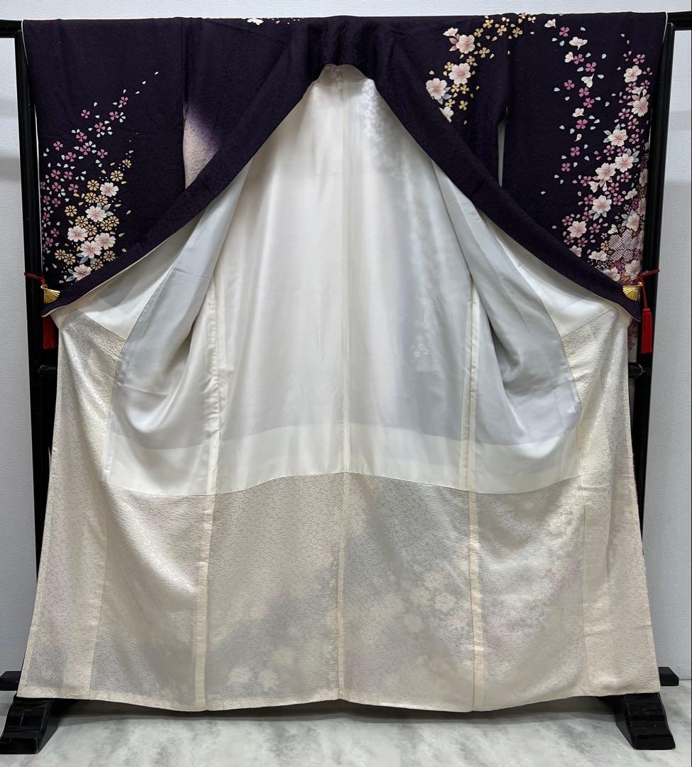 希少サイズ　振り袖　フルセット　長襦袢付　金彩加工　銀通し　長尺袋帯756