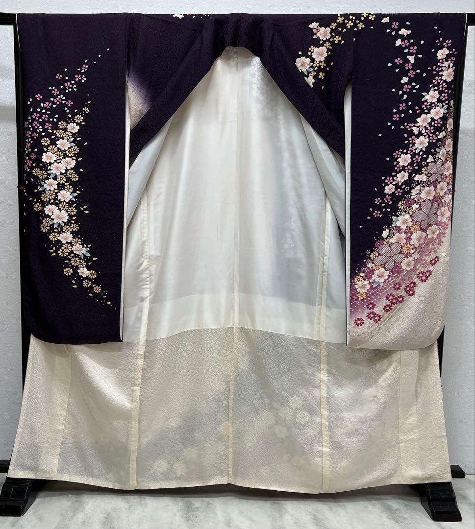 希少サイズ　振り袖　フルセット　長襦袢付　金彩加工　銀通し　長尺袋帯756