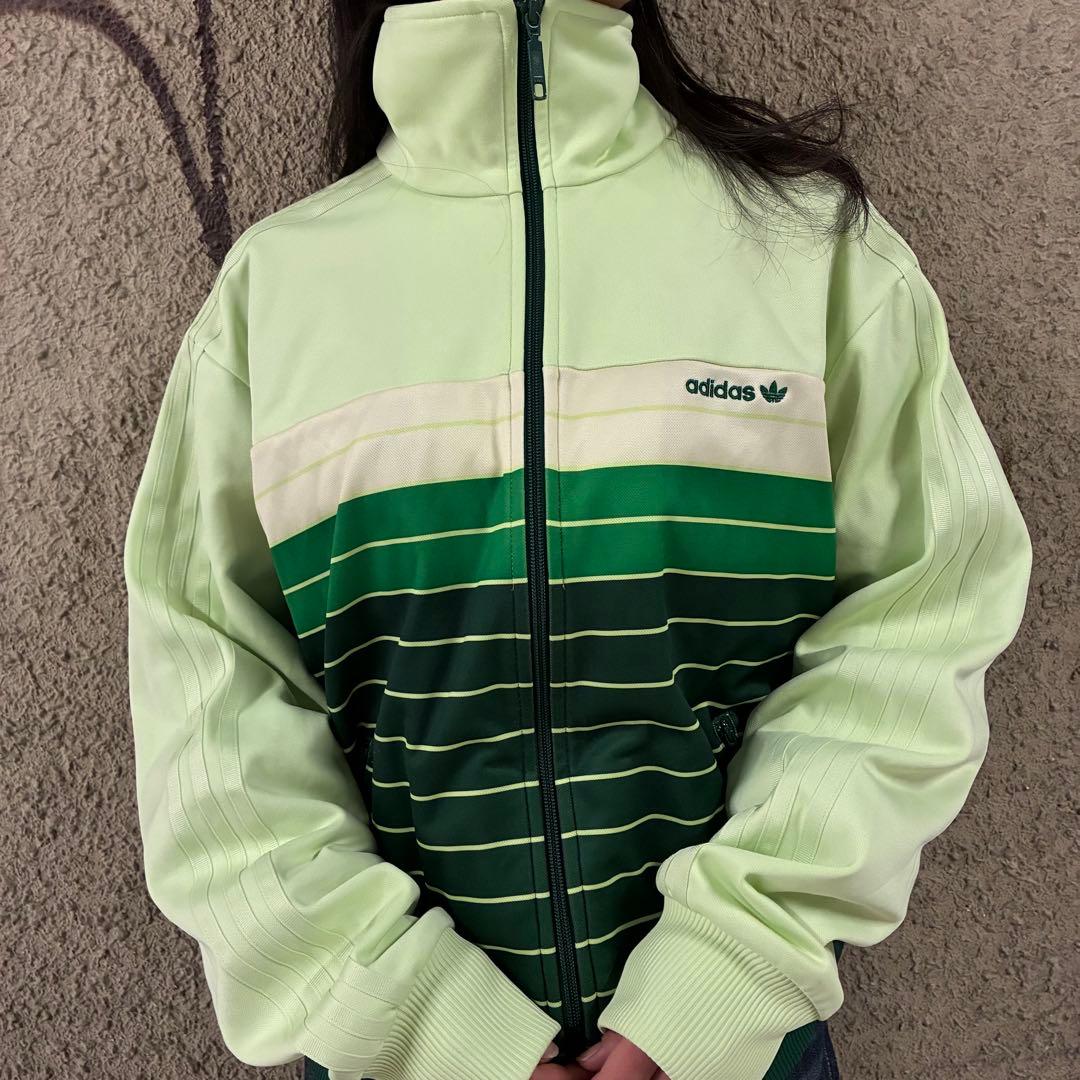 90s⭐︎adidas 万国旗タグ トラックジャケット 希少2XO 刺繍ボーダー