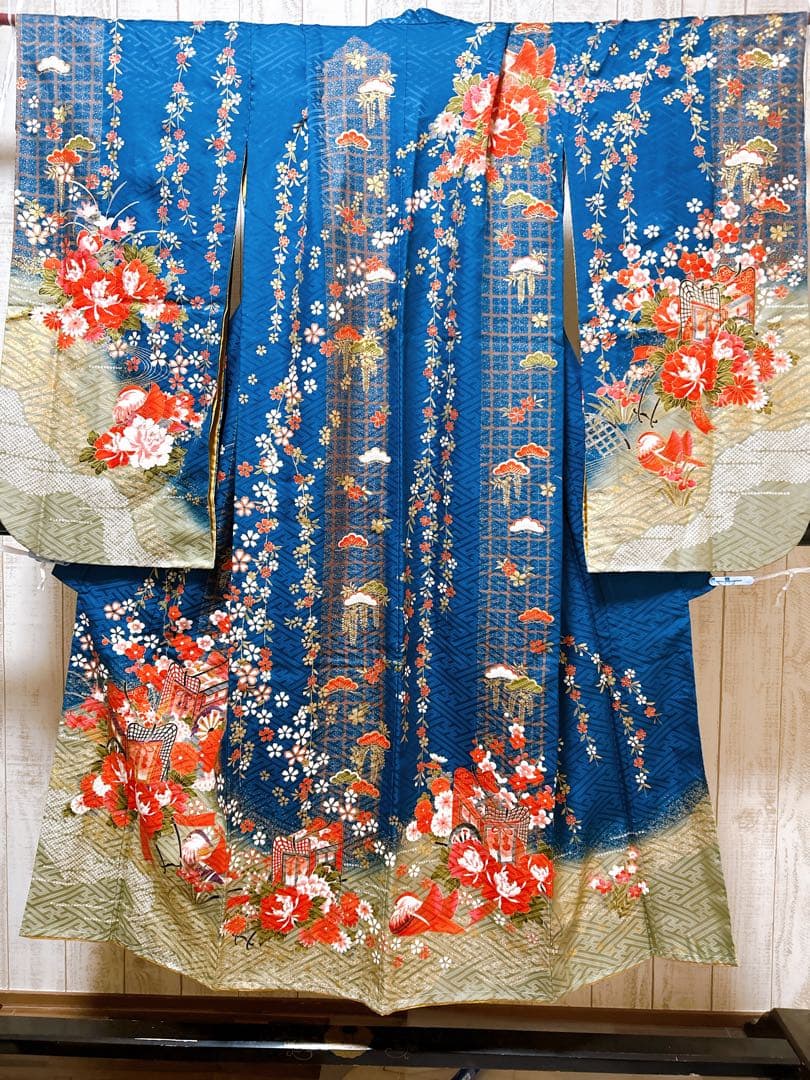 本格正絹♡七五三　7歳　女の子　フルセット　一式　藍色　黒