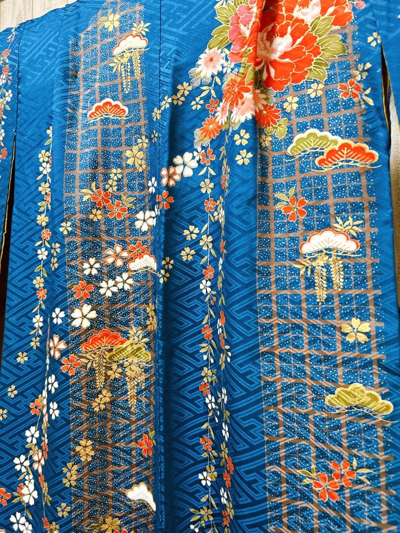 本格正絹♡七五三　7歳　女の子　フルセット　一式　藍色　黒