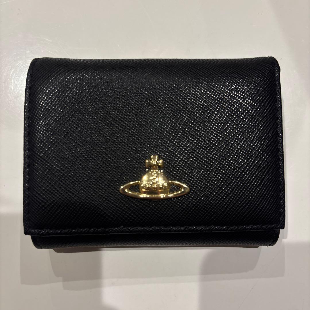 【極美品】 ヴィヴィアン・ウエストウッド 三つ折財布 がま口 ブラック