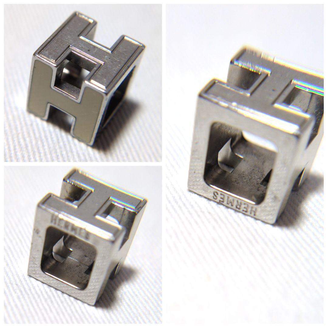 良品　エルメス　ホワイト系　カージュドアッシュ　Hキューブ　ペンダントトップ