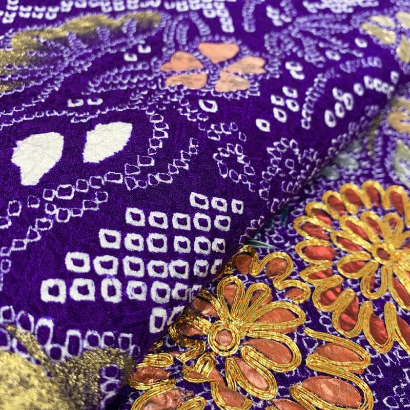 407aj104☆振袖 着物＆袋帯 総絞り 十三参り 成人式☆美品