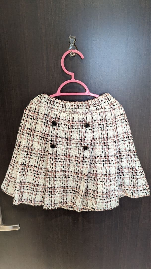 Rora レトロ ツイード スーツ スカート ジャケット 上下セット　130