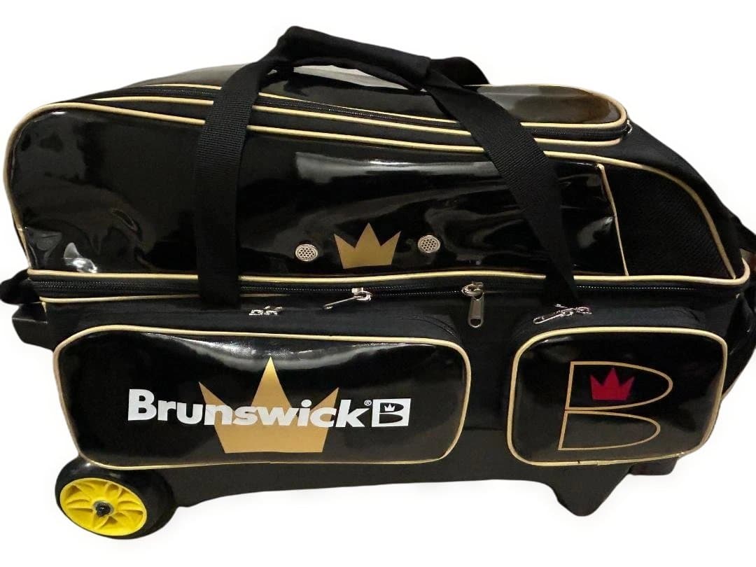 3個用 ボウリングバッグ Brunswick ブランズウィック ゴールド程度良