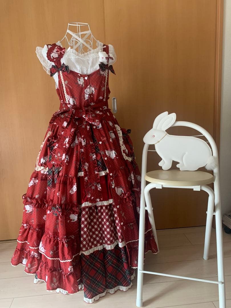 Sweet Berry Rabbit ジャンパースカート 赤 うさぎ ロリータ