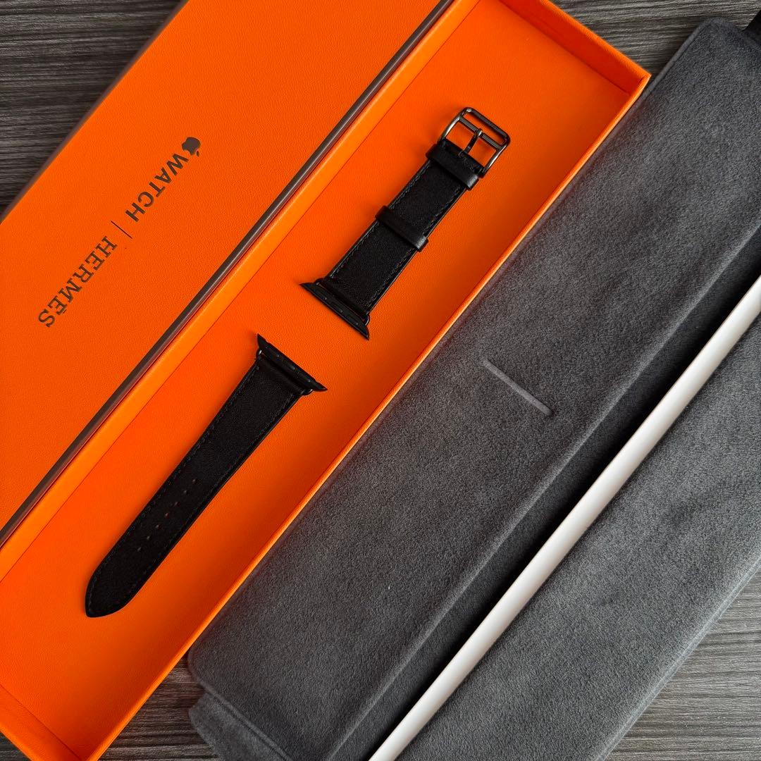 2827 ほぼ未使用　Apple Watch エルメス　ブラックレザーバンド