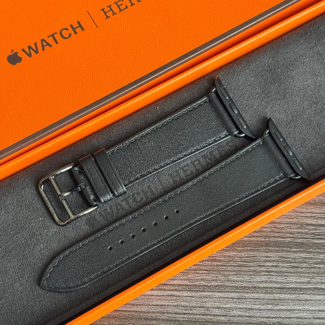 2827 ほぼ未使用　Apple Watch エルメス　ブラックレザーバンド