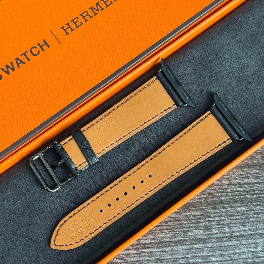 2827 ほぼ未使用　Apple Watch エルメス　ブラックレザーバンド