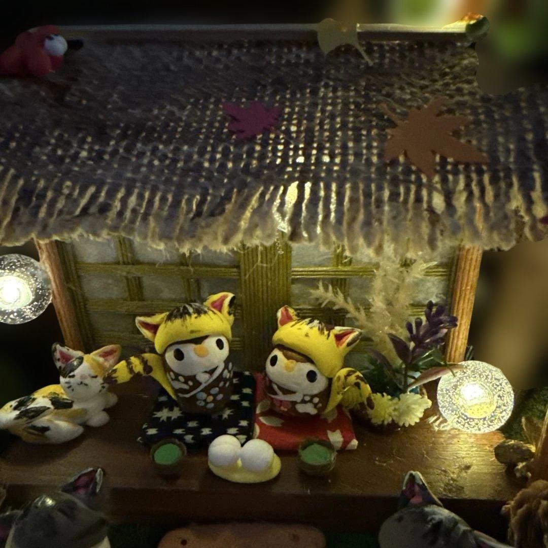 どんぐりアート♡お月見＆Halloweenねこ帽子BIGオブジェ♡