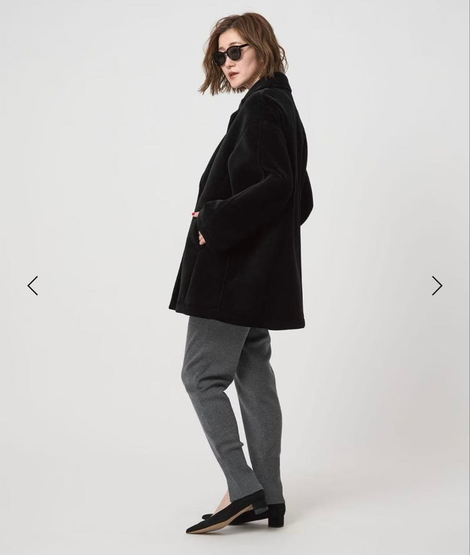 ★ばなな★新品タグ付き＜conte＞ベルベット ボンディング Pコート