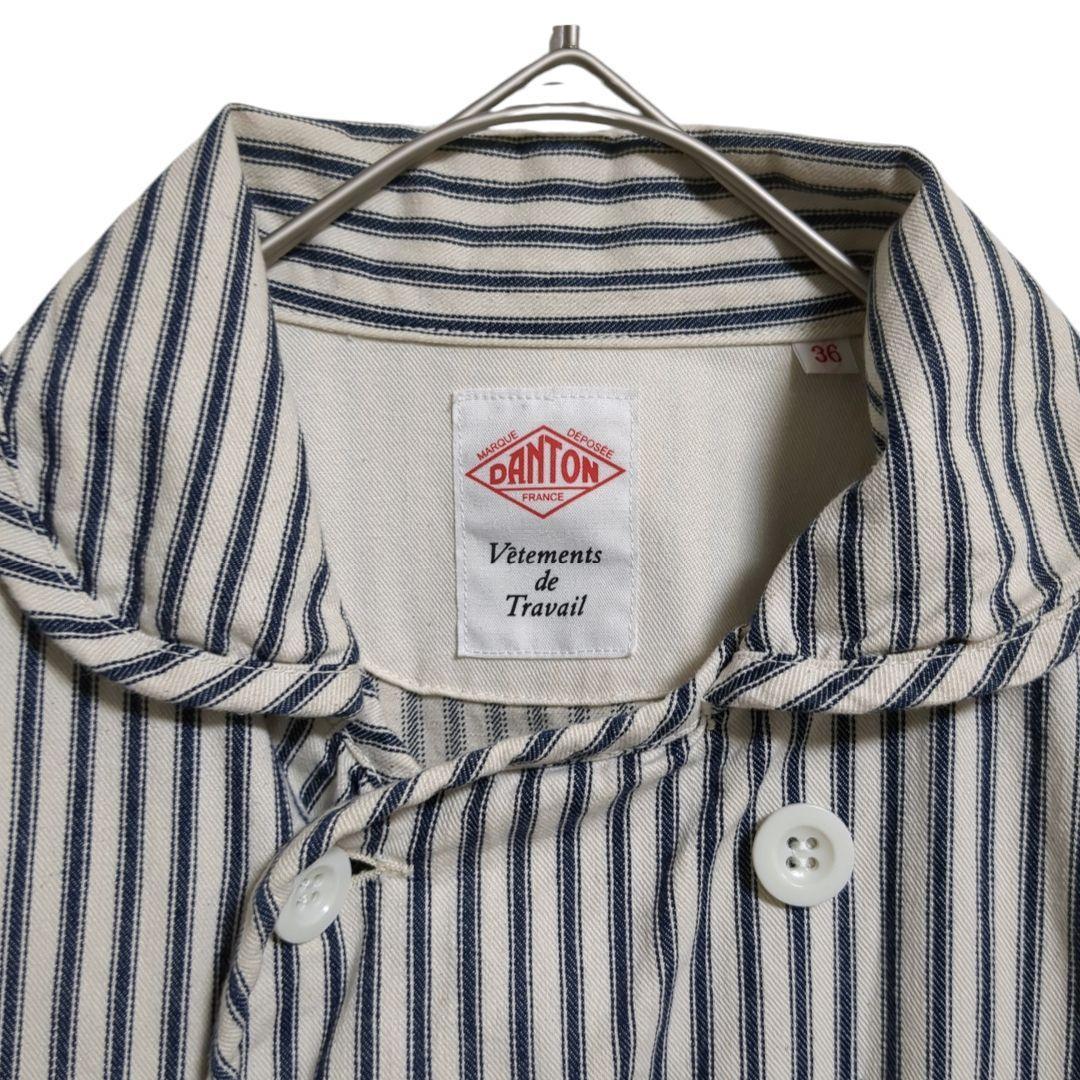 ダントン ヒッコリー 丸襟　コットン　ストライプ　ジャケット アウター　 S
