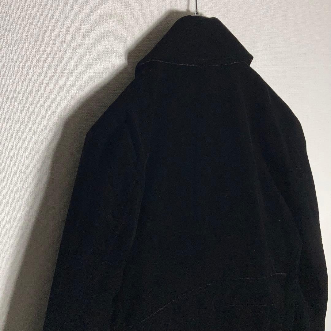 BURBERRY ベロアコート キュプラ チェック柄 黒 L