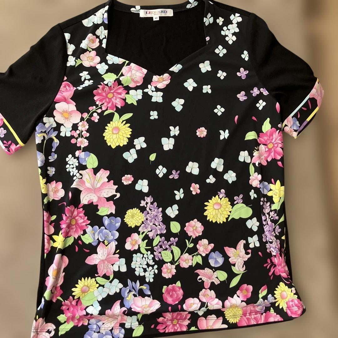 値下げ　LEONARD 花柄 半袖Tシャツ 40