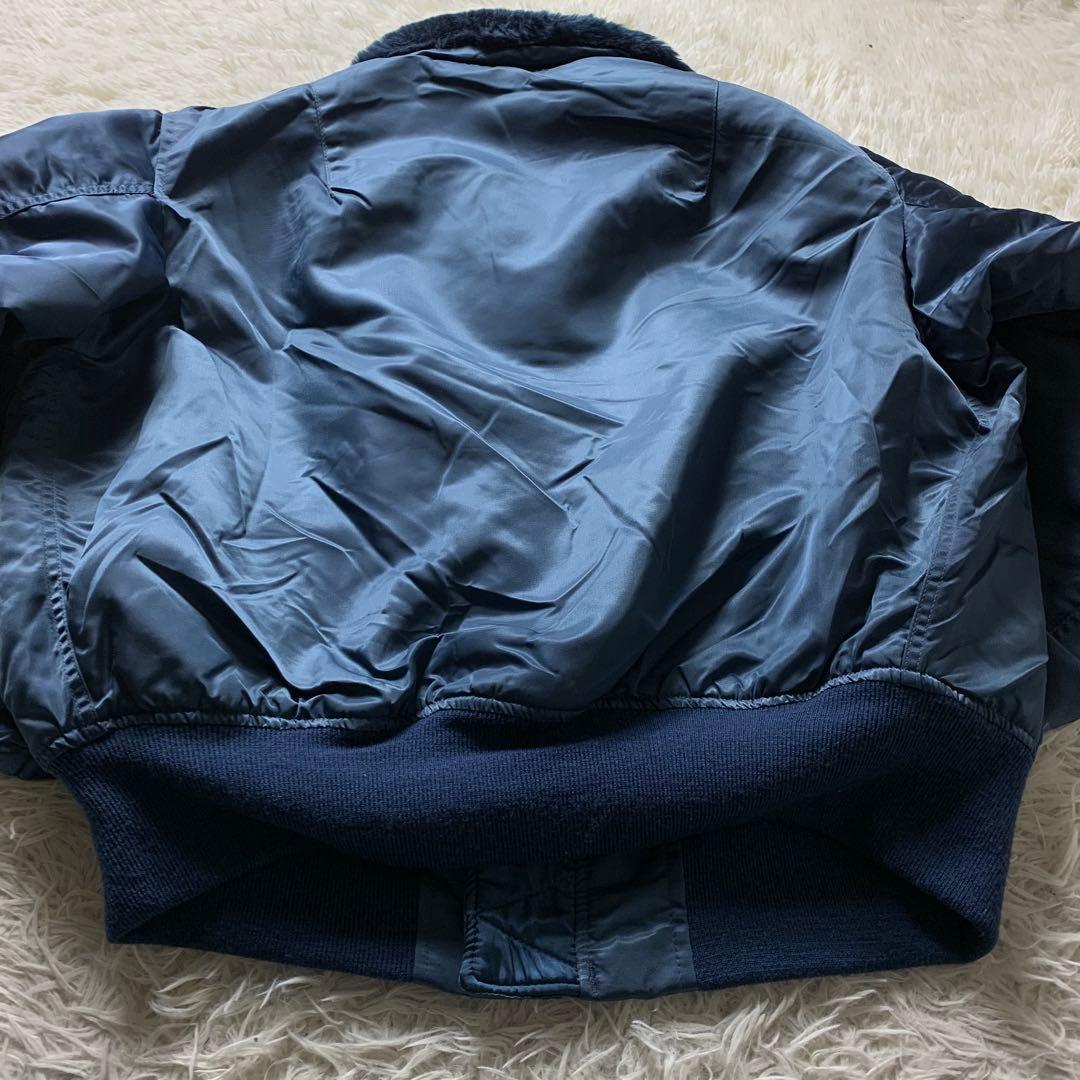 美品■ヴィンテージ フライトジャケット B-15C 襟ボア　ブルー 42