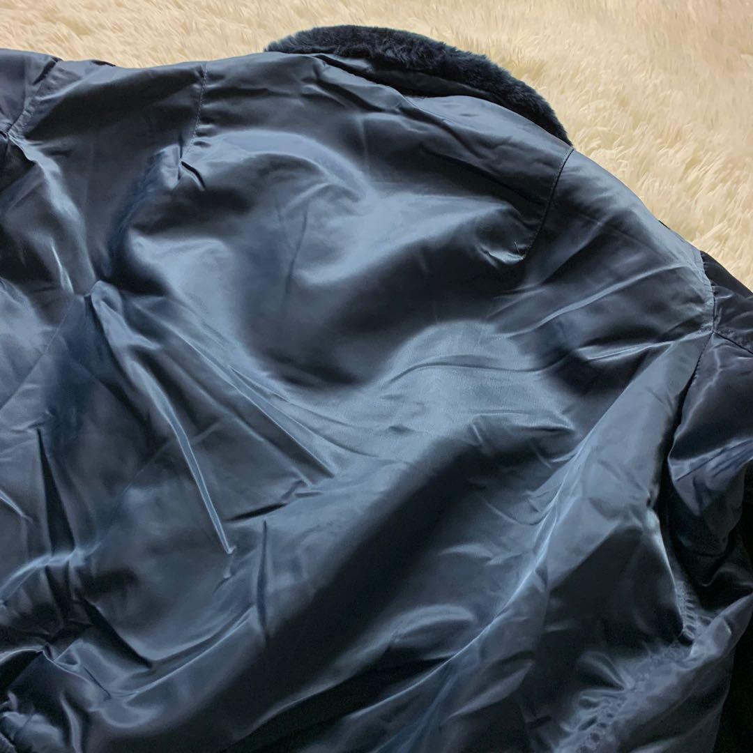 美品■ヴィンテージ フライトジャケット B-15C 襟ボア　ブルー 42