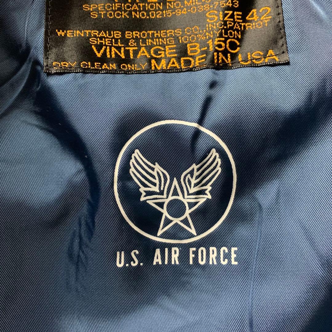 美品■ヴィンテージ フライトジャケット B-15C 襟ボア　ブルー 42
