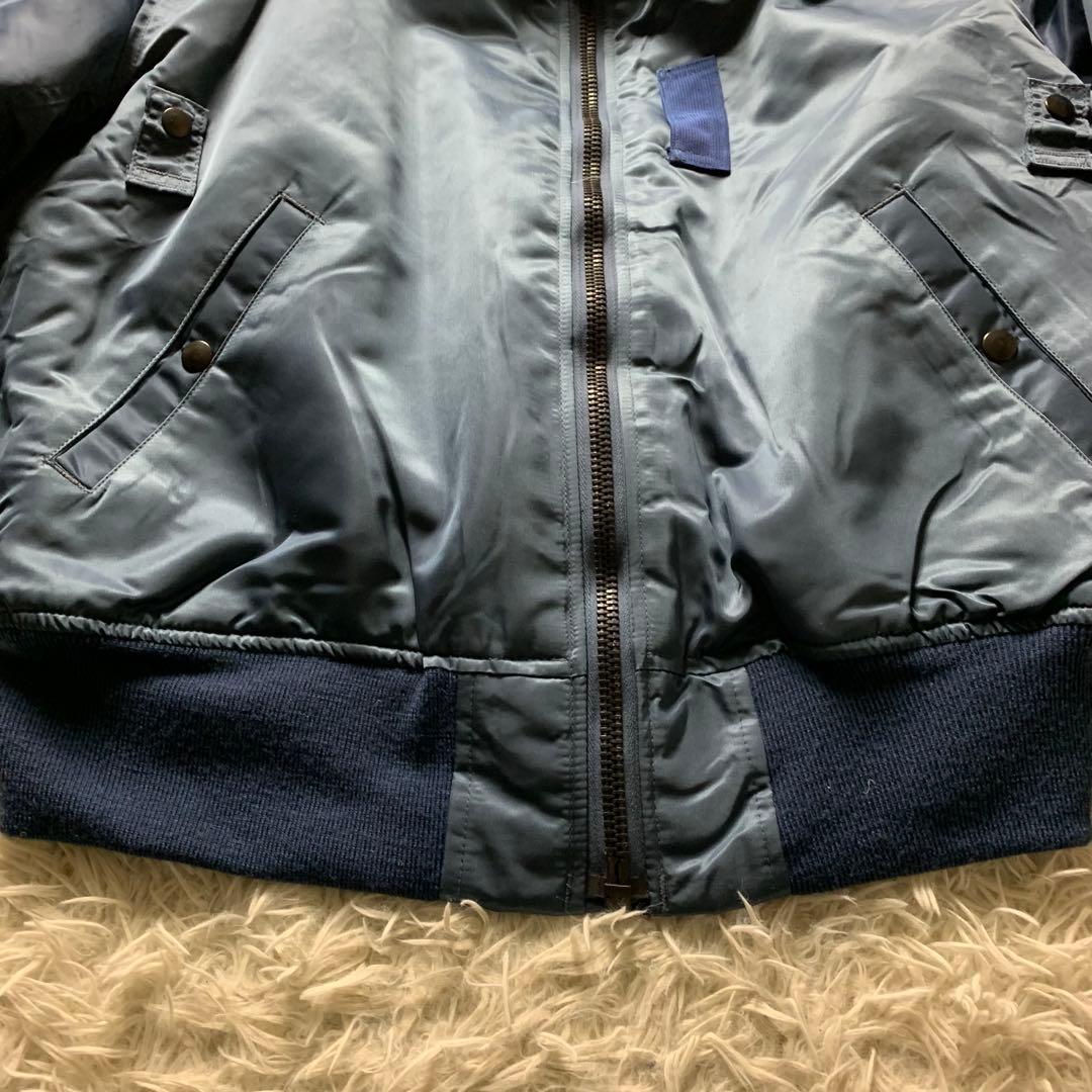 美品■ヴィンテージ フライトジャケット B-15C 襟ボア　ブルー 42